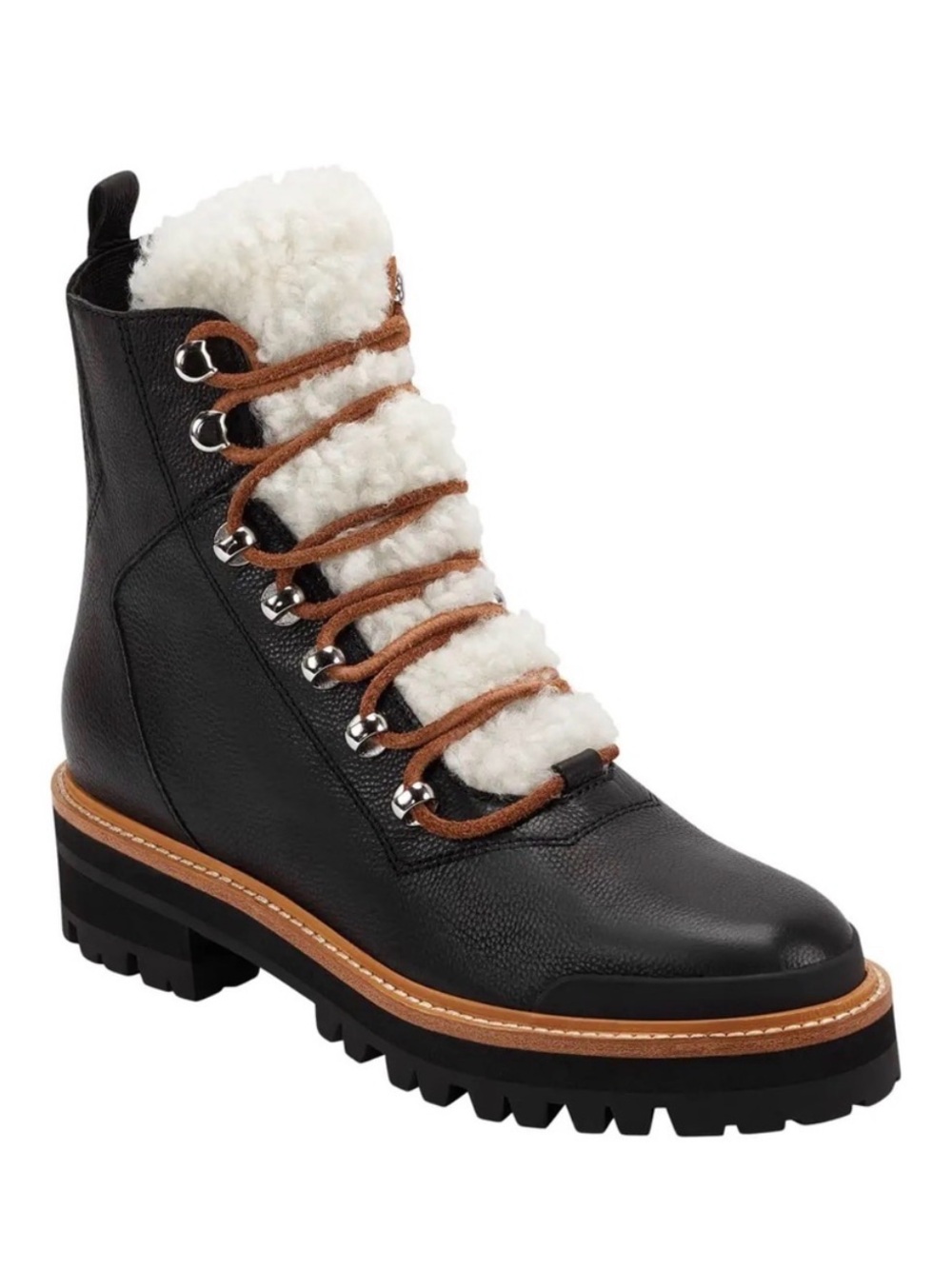 Marc Fisher Lace-Up Boots with Shearling
